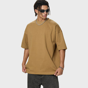 2025 Chemise en tricot compacte respirante <span class=keywords><strong>Palette</strong></span> de couleurs naturelles 350G Tee T-shirt de rue en coton lourd pré-rétréci - Product Image 2