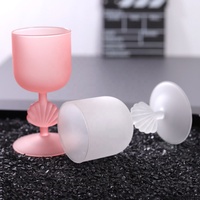 Gobelet en verre borosilicate givré avec pied en forme de coquillage pour fêtes, mariages, banquets, bars, desserts, cocktails, vin, boissons, décoration intérieure