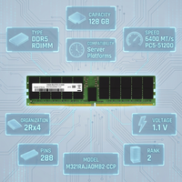 Mémoire serveur 128 Go M321RAJA0MB2 CCP DDR5 RDIMM 6400 ECC Registered, haute performance pour centre de données, RAM testée
