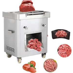 Tipo di tavolo commerciale macchina per tagliare i cubetti di carne di maiale affettatrice di carne di manzo affettatrice prezzo della tagliatrice di carne
