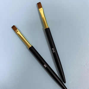 Günstiges Werbe-Pinselset für Nageldesign in Gold-Schwarz, personalisierbar, mit Kolinsky- oder Nylonhaar, Größe 8 & 10, Flachpinsel für UV-Gel, zum Selbermachen - Product Image 2