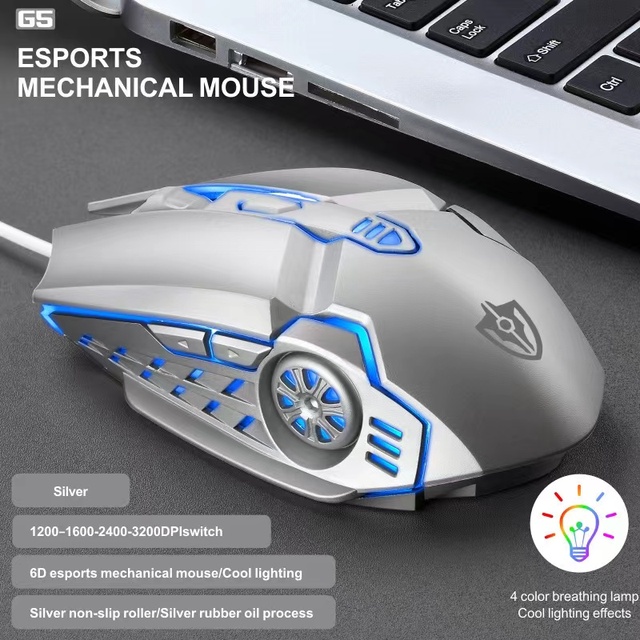 Factory Professional 6D Games Games Macro Definition Mouse USB Wired Luminous Photoelectric Laptop Business Office Mouse