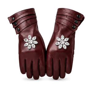Gants longs en cuir souple de qualité supérieure, thermiques, compatibles écran tactile, pour femme, hiver, cyclisme, pêche, doublure en soie, chauds, pour la conduite quotidienne - Product Image 4
