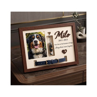 Cadre commémoratif personnalisé pour animaux de compagnie, présentoir pour photo de chien et échantillon de fourrure, cadeau sur mesure pour la commémoration de la perte d'un animal