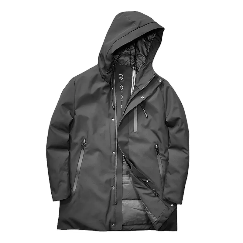 Роскошная зимняя дышащая водонепроницаемая мужская уличная куртка на гусином пуху со швом, длинная парка, пальто, куртка