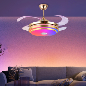 Indoor Moderne 42Inch Kroonluchter Plafond Ventilator Lamp Smart Rgb Muziek Led Plafondlamp Met Mobiele App Bediening Voor Woonkamer - Product Image 5