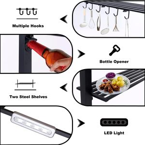 ABCCANOPY <span class=keywords><strong>Barbecue</strong></span> Gazebo 1.5X2.5 M, Abri <span class=keywords><strong>Barbecue</strong></span> Extérieur Grill Patio Auvent avec Étagères Crochets et Capot Souple Ventilé - Product Image 5