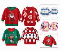 Großhandel Mengenpreis Kinder Polyester Fleece-Gefütterter Verdickter Warmer Weicher Kragen-Cartoon-Pullover für Jungen und Mädchen