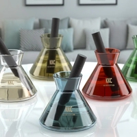 Bouteille vide de diffuseur d'arome d'huile essentielle de luxe de 200ml 7oz de logo personnalisé bouteille de diffuseur de parfum de roseau en verre rouge noir ambré