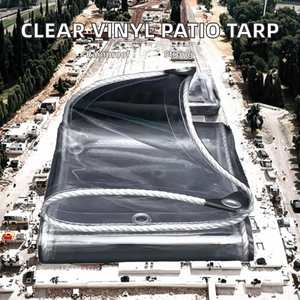 Bâche en vinyle tissé transparente imperméable pour extérieur avec fermeture éclair, rideau de terrasse avec couvercle transparent à verrouillage torsadé, fabriqué au Vietnam - Product Image 2