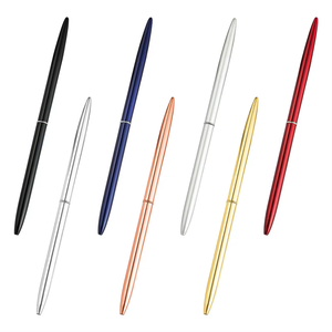 Penna a sfera in metallo sottile di dimensioni lunghe con Logo personalizzato penna d'oro promuovere il regalo per la Reception dell'hotel Resort piccola penna nera argento dorato - Product Image 1