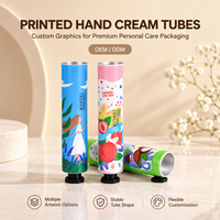 Tube d'emballage personnalisé pour crème pour les mains, en aluminium et plastique laminé, toucher doux, 50 ml, avec bouchon à vis, imprimé UV, contenant cosmétique