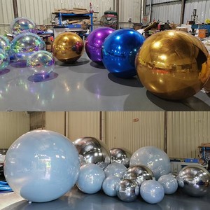 Ballon gonflable géant en forme de boule miroir, <span class=keywords><strong>d</strong></span>écor <span class=keywords><strong>d</strong></span>'événement coloré, ballon publicitaire flottant, or argent, 0,8 m 1 m - Product Image 4