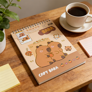 Quaderno Personalizzato A4 <span class=keywords><strong>con</strong></span> Disegno di Capibara, Stampa <span class=keywords><strong>a</strong></span> <span class=keywords><strong>Quadretti</strong></span>, Agenda per Scrapbooking, Cancelleria <span class=keywords><strong>con</strong></span> Rilegatura <span class=keywords><strong>a</strong></span> <span class=keywords><strong>Spirale</strong></span>, Blocco da Disegno, Regalo - Product Image 3