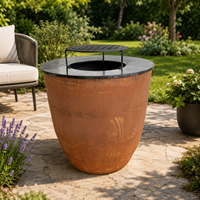 Barbecues robustes pour l'extérieur, foyer extérieur avec roues pour jardin et barbecue