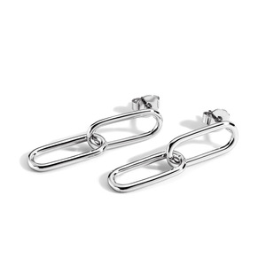 Boucles d'oreilles pendantes tendance 2024 en laiton plaqué platine et or 14 carats, design trombone, idée cadeau pour les amoureux des animaux - Product Image 6