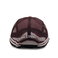 Casquette de camionneur rayée à profil haut personnalisé à 5 panneaux, casquette de camionneur imprimée à rayures latérales avec logo brodé