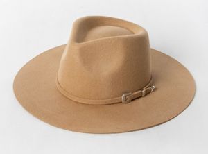 VW081 logotipo personalizado 100% lana australiana mujeres hombres ala ancha Western Jazz 100 lana Panamá Fedora sombrero de lana para mujeres - Product Image 6