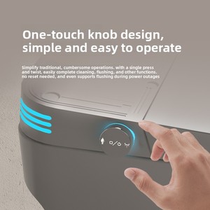 <span class=keywords><strong>WC</strong></span> intelligent moderne 2026 avec panneau d'affichage numérique noir, télécommande, siège de bidet chauffant allongé, chasse d'eau automatique, sans réservoir - Product Image 4