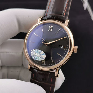 Montre-bracelet mécanique automatique pour homme, élégante et de haute qualité, en acier inoxydable, entièrement fonctionnelle, avec bordure dorée - Product Image 3