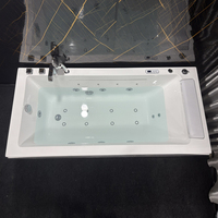 Nouvelle baignoire de massage Whirlpool avec jets d'air colorés Design moderne pour le trempage pour hôtels ou salles de bain comprend un robinet d'égouttage