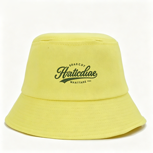 Custom Logo Embroidery Sun Summer Beach Adult Cotton Plain Black Woman <b>Flat</b> Top Wide Brim Fisherman Bucket <b>Hat</b> - Product Image 1