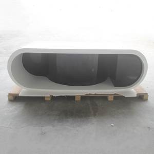 Muebles de escritorio de oficina curvos de lujo Mesa ejecutiva Corian personalizado Blanco y Negro <span class=keywords><strong>Google</strong></span> Diseño de escritorio de oficina moderno - Product Image 1