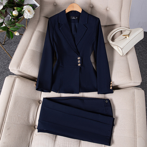 Abito da <span class=keywords><strong>donna</strong></span> grigio scuro per 2025 primaverile abbigliamento da lavoro Senior professionale nuovo Manager abito da lavoro formale Blazer professionale - Product Image 3