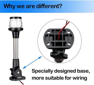 HANSE MARINE 3 nm LED rabattable lumière de poupe de bateau tout autour 360 degrés lumière d'ancrage de bateau 12-24V - Product Image 5