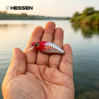 Leurre Artificiel Dur Hessen H21 4.5cm 4.2g pour Pêche en Eau Douce, Double Hameçon, Nageur Moyenne Profondeur pour Brochet et Black-bass
