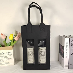 Custom Design Christmas Double Bottle <strong>Felt</strong> Wine Bag <strong>Red</strong> Wine Gift Box Multi-Bottle Holiday Wine <strong>Felt</strong> Tote Bag - Product Image 3
