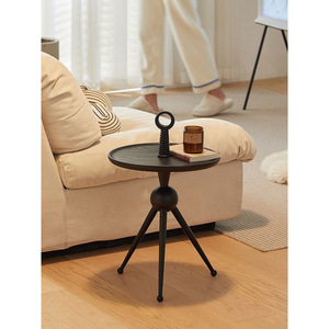 Ash Wood <b>Side</b> <b>Table</b> Round Small Corner <b>Table</b> Handmade Wabi Sabi Style Coffee <b>Table</b> - Product Image 4