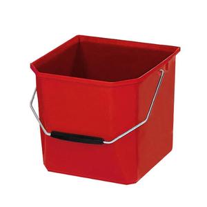 Cubo in Plastica Rossa da 12 L con Manico in Metallo per Pulizia e Conservazione - Product Image 1