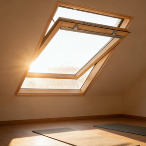 Puits <span class=keywords><strong>de</strong></span> lumière en bois <span class=keywords><strong>de</strong></span> pin pour toit et <span class=keywords><strong>grenier</strong></span>, avec pare-soleil en bois et fenêtre suspendue en bois pur - Product Image 3