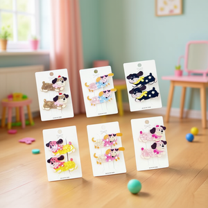 Set di fermagli per capelli per cuccioli, 6 pezzi, design colorato a forma di cane, per bambine, accessori - Product Image 3