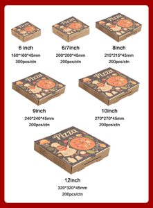 Hộp bánh <span class=keywords><strong>Pizza</strong></span> tùy chỉnh nướng takeout Snack bao bì thực phẩm takeout lớp hộp bánh <span class=keywords><strong>pizza</strong></span> - Product Image 6
