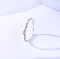 Lunxry bijoux de mariage 925 en argent Sterling double couche ronde taille brillante Moissanite bague en diamant pour les femmes