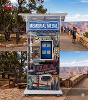 Distributeur automatique de médailles souvenirs d'extérieur à fort rendement avec SDK et écran tactile en acier inoxydable pour attractions touristiques culturelles