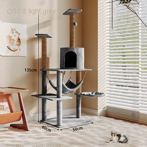 Árbol para Gatos de Madera de Lujo, <span class=keywords><strong>Torre</strong></span> de 135 cm, Diseño de una Pieza con Nido para Gatos, Venta al por Mayor de Fábrica para Gatos de Interior - Product Image 3