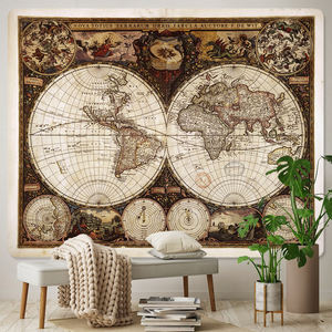 Personalizado mapa <span class=keywords><strong>Medieval</strong></span> nostálgico decoración del hogar tapiz hippie bohemio colgante de pared dormitorio decoración de la pared tela de fondo - Product Image 2