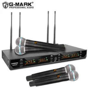 G-MARK G440XFM 4通道无绳手持麦克风卡拉ok系统超高频专业舞台无线麦克风