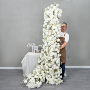 Fleurs de mariage Décoration Artificielle Blanc Rose Fleur Coureur pour la Décoration de Fête de Mariage - Product Image 6
