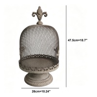 Juego de Campanas Decorativas de Metal Envejecido con Malla, Campana Decorativa con 2 Velas LED Parpadeantes, Adorno Decorativo para Mesa de Estilo Rústico