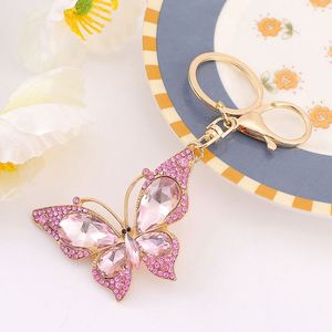 Wholesale Rhinestone Butterfly Keychain Colored Crystal Alloy Car <b>Keyring</b> Fashion Backpack Pendant - Product Image 3