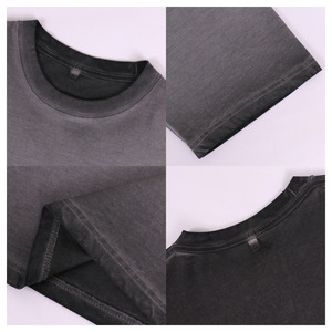Camiseta de Cuello Redondo para Hombre, 230g, Algodón Puro, Corte Holgado, Color Degradado Lavado, Estilo Casual - Product Image 2