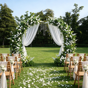 Wedding Entrance Floral Arrangement handmade flower arch Wedding Arch Artificial Flower Horn Arch - Product Image 1