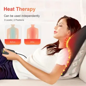 Masajeador profundo eléctrico Phentiech con calor de amasado rodante <span class=keywords><strong>Shiatsu</strong></span> hombro cuello almohada de masaje de espalda - Product Image 3