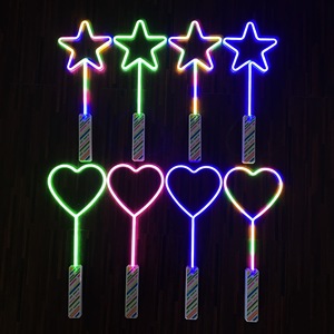 Baguette magique LED féérique, bâton lumineux en forme de cœur néon, lumière de fête de mariage de Pâques de remise de diplôme, bâton étoile, jouets pour enfants, cadeaux de Noël - Product Image 3