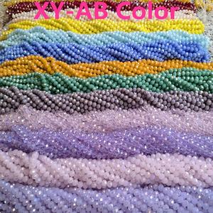 Cuentas de Cristal Planas y Redondas de 8mm en Colores <span class=keywords><strong>AB</strong></span>, Cuentas de Vidrio para Pulseras Lampwork, Cuentas de Cristal Facetadas Sueltas en Forma de Rondelle - Product Image 3