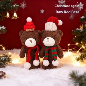 Lindo Oso de Peluche Navideño con Bufanda, Llavero de Peluche de Algodón PP, Mini Muñeco de Peluche, Regalos Navideños para Mujeres - Product Image 4